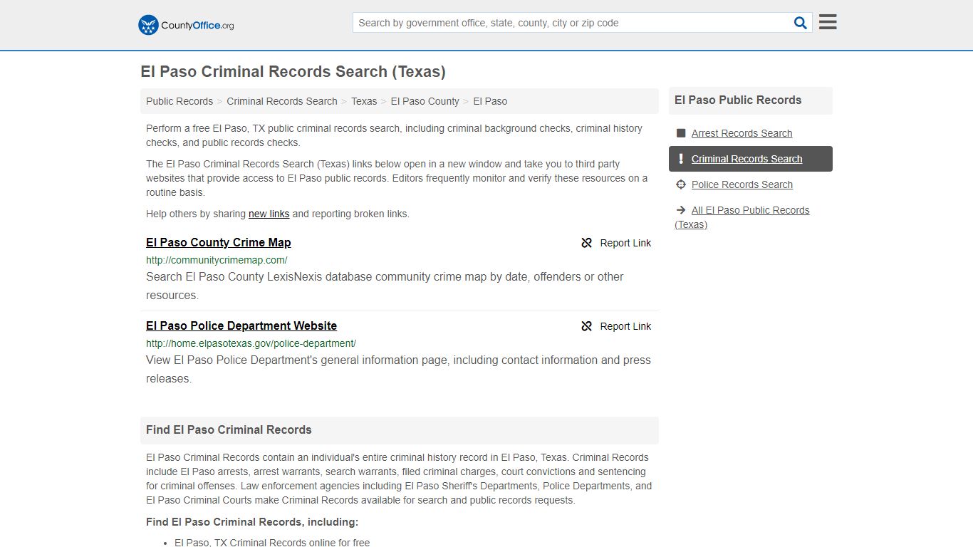 Criminal Records Search - El Paso, TX (Arrests, Jails & Most Wanted ...
